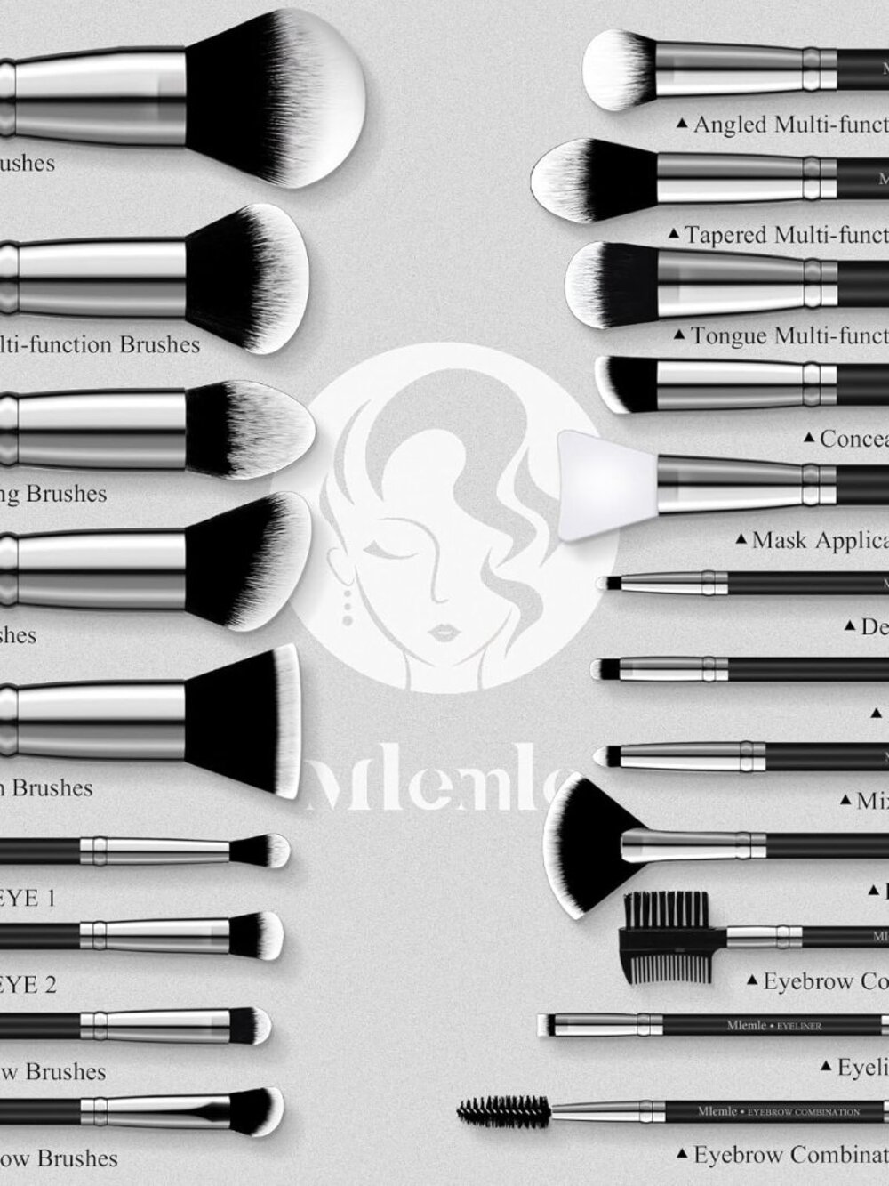 Makeup Brushes Set, Professional 25 Pcs Makeup Kit, Include Foundation Powder Bl - Picture 3 of 7